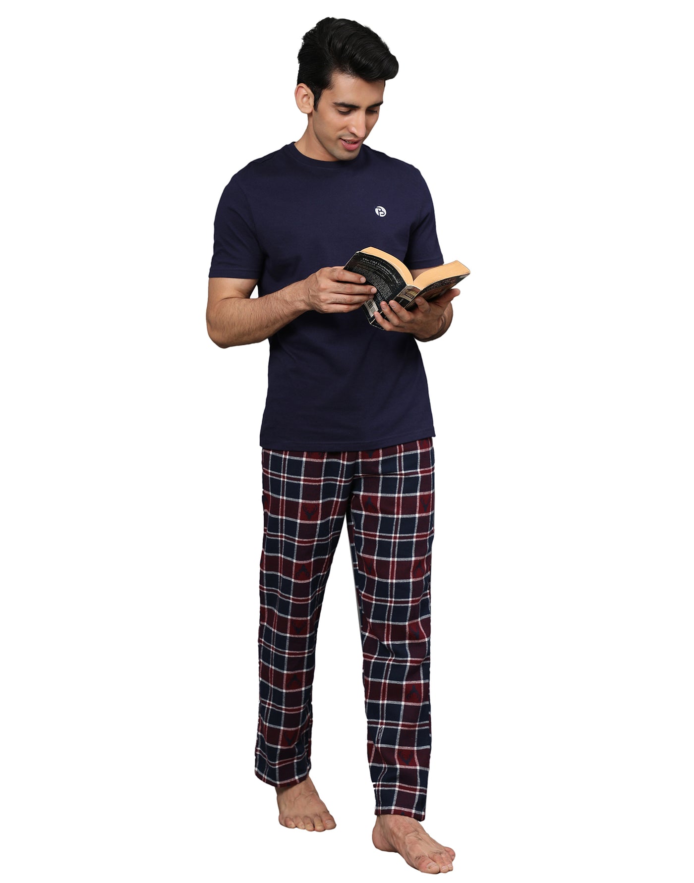 Pyjama Set for Men-Navy Deer Print