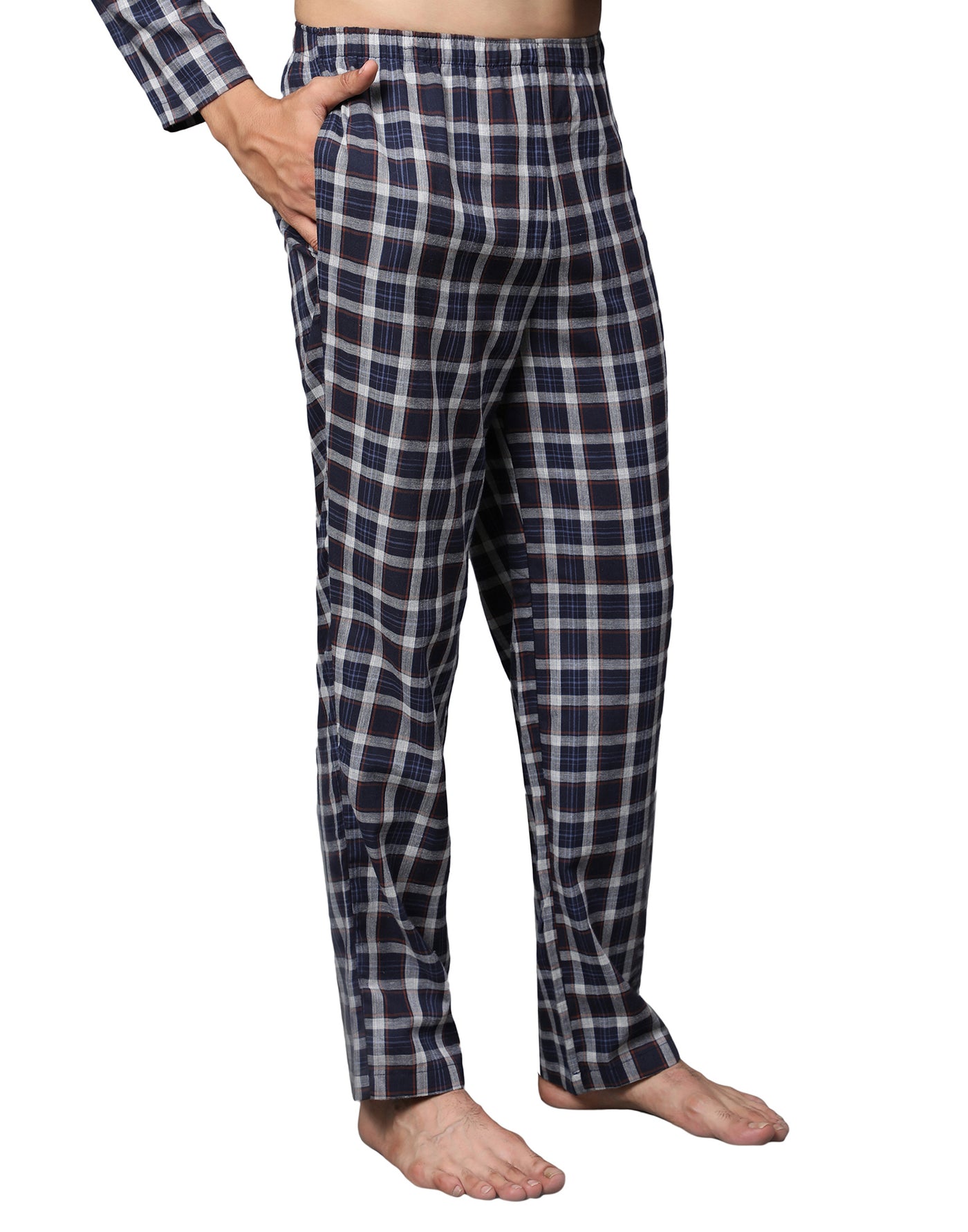 Pyjama Set for Men-Navy & White Checks