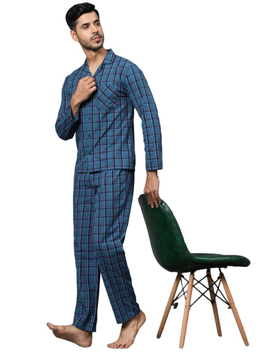 Pyjama Set for Men-Green & Black Checks