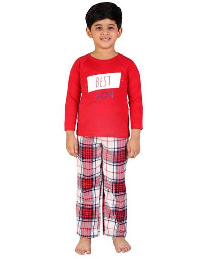Pyjama Set for Boys-Red Checked