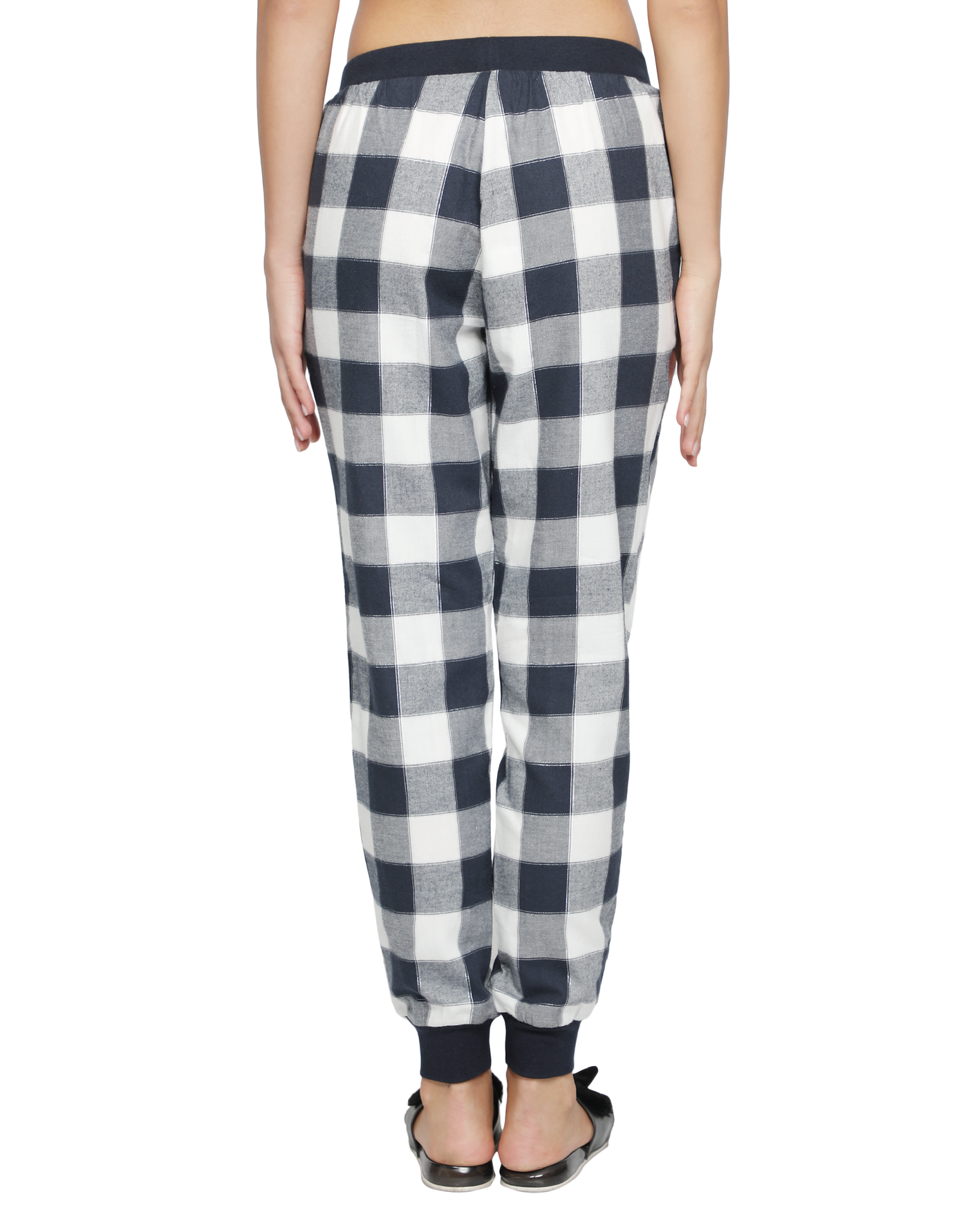Lounge Pant for Women-Navy Checked Jogger