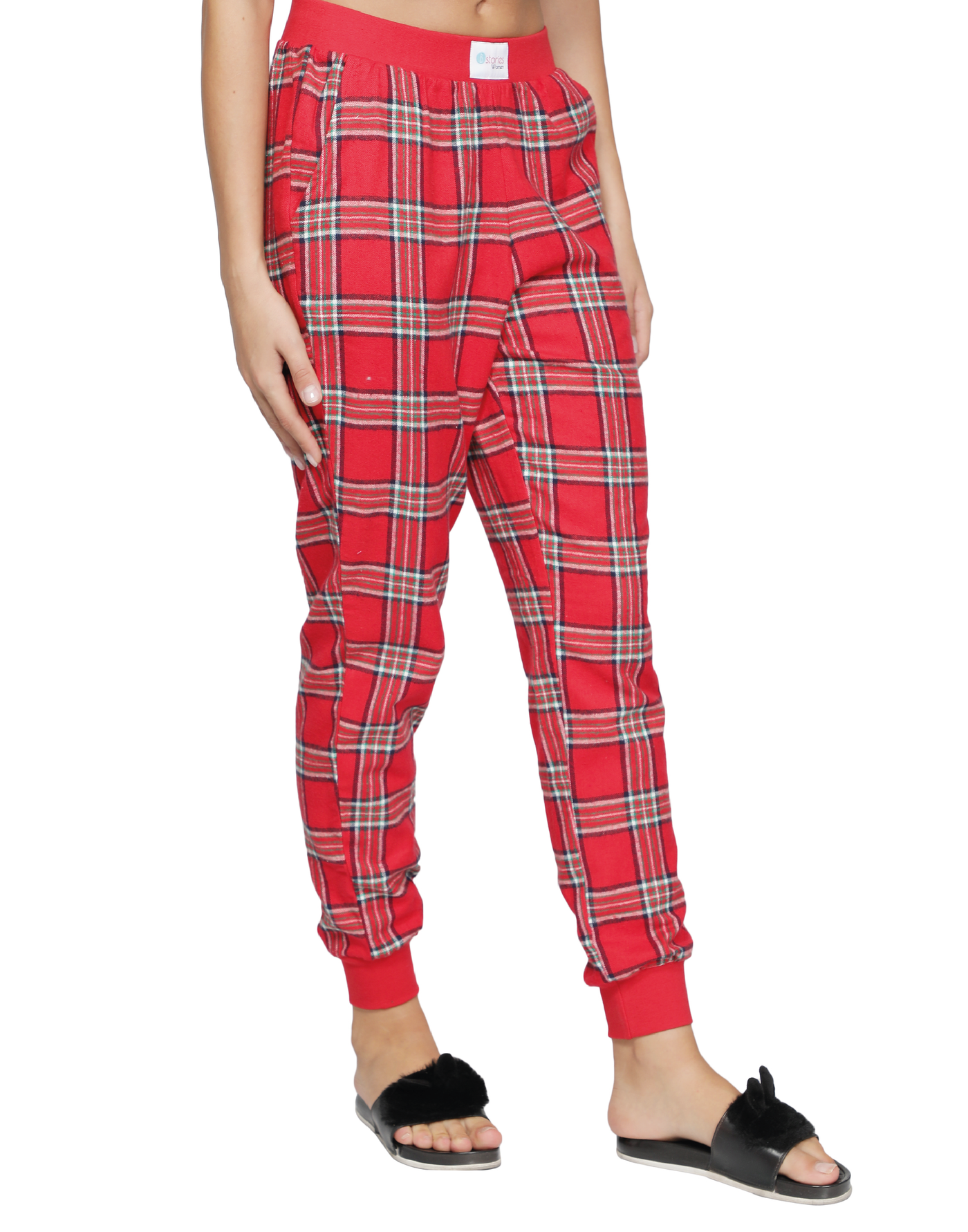 Lounge Pant for Women-Red Checked Jogger