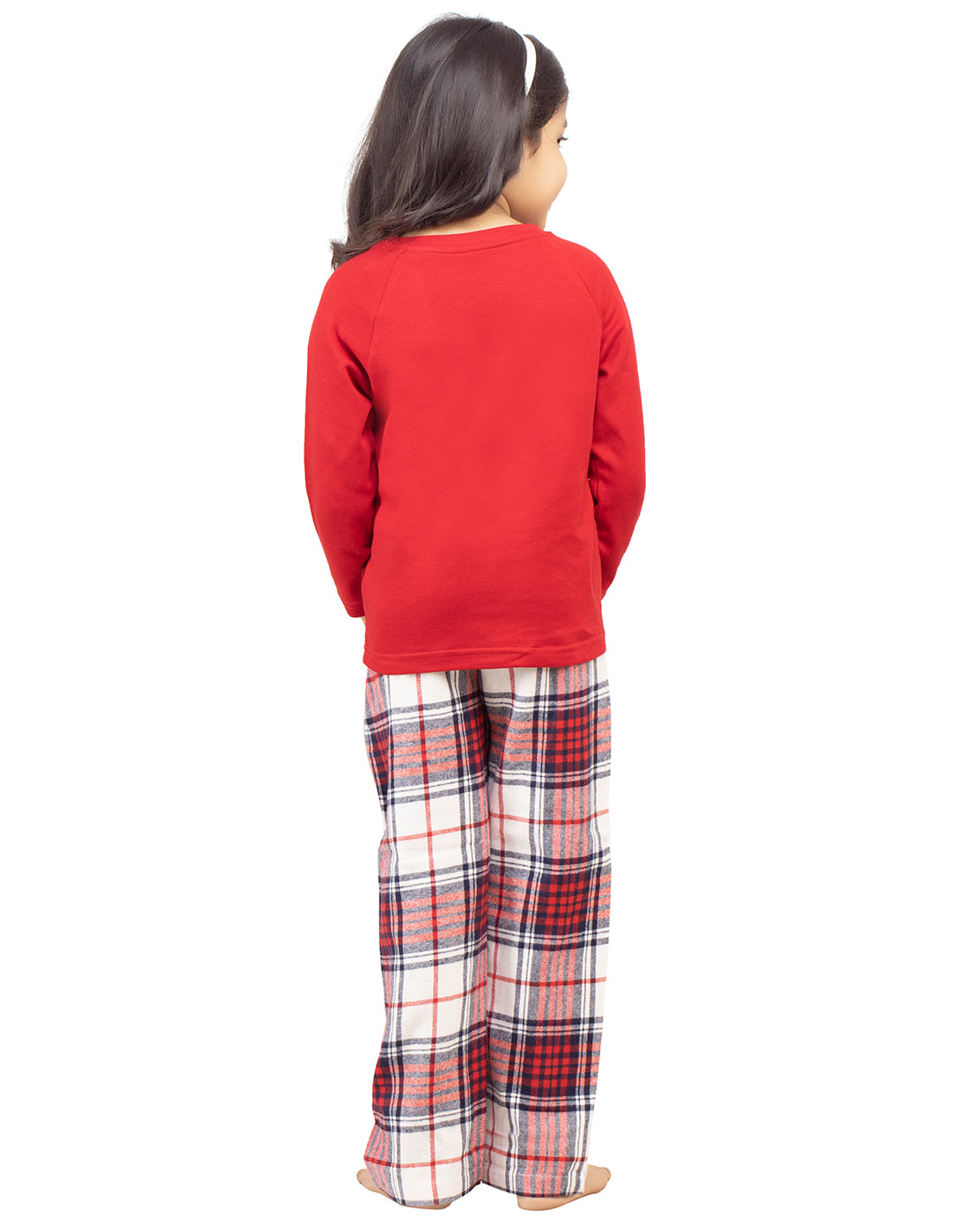 Pyjama Set for Girls-Red Checked