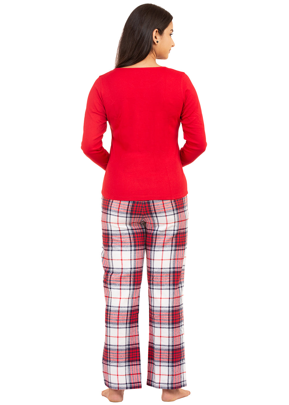 Pyjama Set for Women-Red Checked